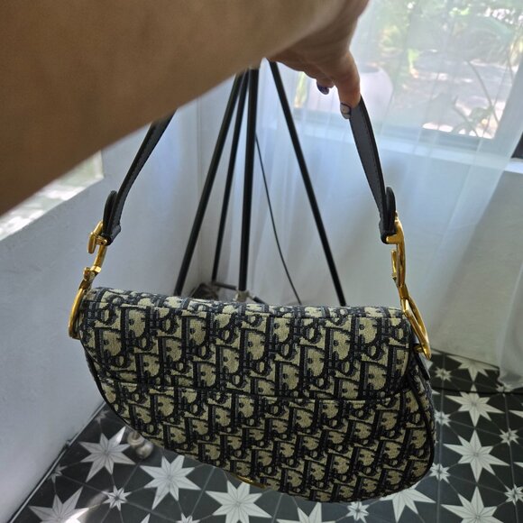 Dior Oblique Saddle bag with large strap - Picture 2 of 4